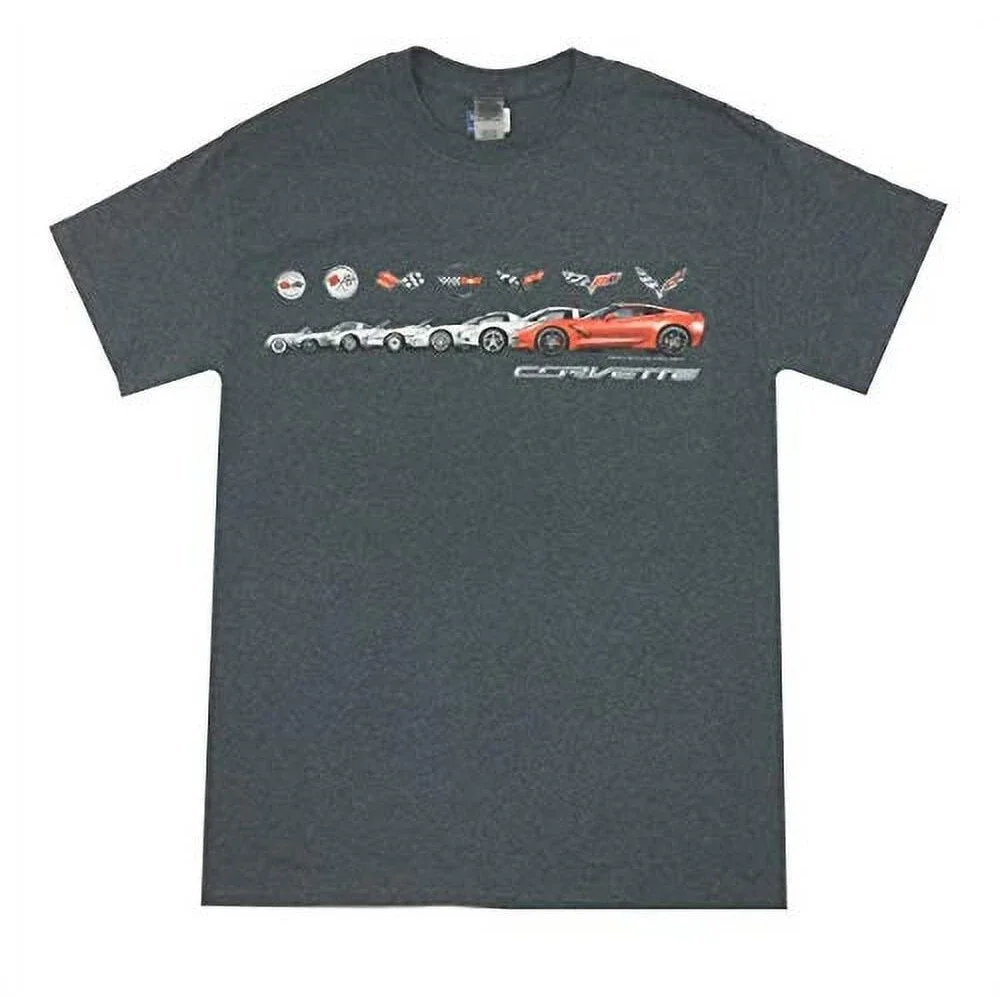 Joe Blow Corvette Band Print Adult Short Sleeve T-Shirt, Medium, Dark Heather